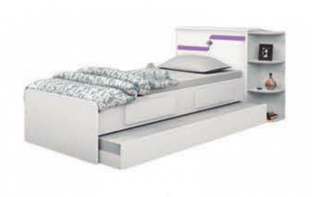 Cama baú bella  branaco lilas4